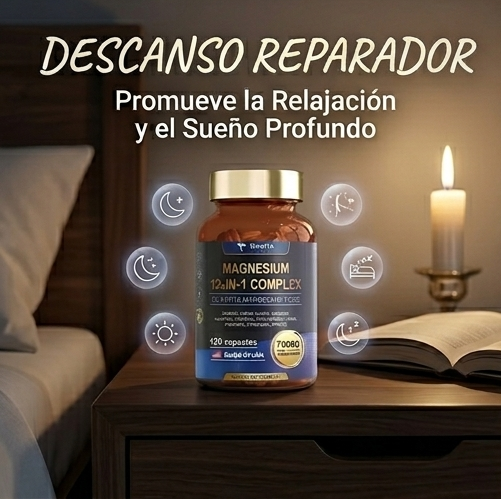 Magnesio Complex 12-en-1: Recuperación, Energía y Descanso Profundo | 120 Cápsulas